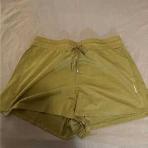 Fabletics Green Athletic Shorts with Drawstring Waistband